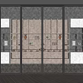 Modern Interior Textured Glass Sliding Doors With Black Metal Frames And Design