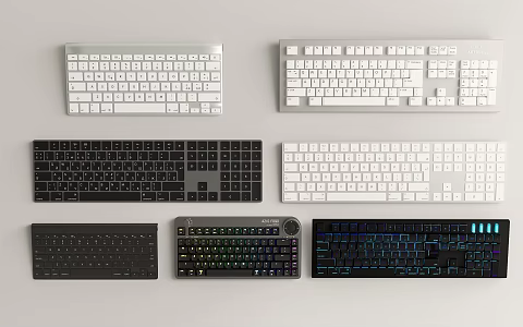 Computer Keyboard Bluetooth Keyboard Mechanical Keyboard Wireless Keyboard Computer Office Equipment 3d model