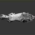 Detailed 3D Rendered White Wolf Statue With Realistic Fur And Standing Pose