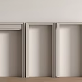 Three White Door Frames In Home Interior With Light Wall And Wooden Floor