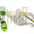Kindergarten slide amusement facilities crawl slide swing combination non-standard theme 3d model