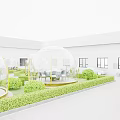 Rooftop Restaurant With Glass Dome Greenhouse Outdoor Seating And Lush Greenery Under Blue Sky