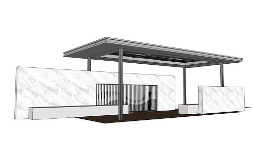 modern pavilion gallery landscape pavilion leisure pavilion 3d model