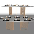 Light Luxury Dining Table Dining Table Casual Tableware Decorative Table Side Table Low Table Display Table Desk 3d model