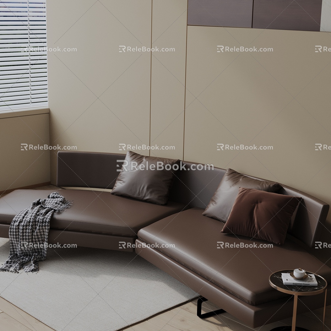 Modern three-seat sofa 3d model