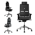 Ergonomic Modern Office Chair With Adjustable Armrests Gold Base Design 3d model