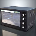 Black Electric Oven With Transparent Door And Control Knobs For Kitchen Use 3d model