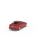 Red Sedan Diecast Model Car With Detailed Exterior On White Background