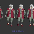 Detailed Game Film Character With Skeleton Structure And Animation Actions