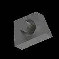 Gray Cube Shaped 3D Model With Central Circular Groove On Black Background 3d model