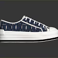 Stylish Daily Life Blue White Shoes With Thick Sole Beige Inner And Geometric Design