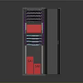 Data Center Network Server Cabinet With Glass Door Multi Layer SA SAI Red Modules 3d model