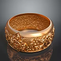 Luxury Golden Bracelet With Intricate Carved Patterns For Fashion Accessories