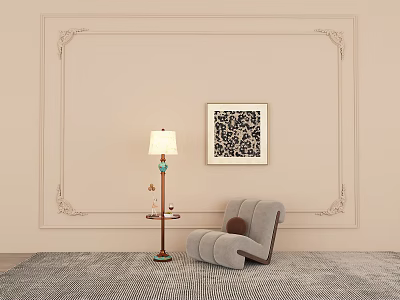 French Retro Floor Lamp Advanced Sense Atmosphere Lamp Integrated Vertical Table Lamp 3d model