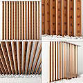 Traditional Wooden Vertical Slats With Carved Chinese Characters And Decorative Stones