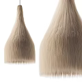Cream Colored Modern Minimalist Chandeliers With Feather Texture On Black Background
