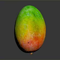 Colorful Gradient Egg With Green Yellow Orange Hues And Textured Surface On Gray Background