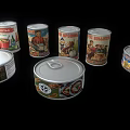 Various Types of Canned Food With Different Brands and Vintage Labels in Classic Metal Containers