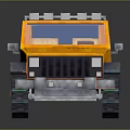 Orange Pixel Art Jeep Off Road Vehicle With Roof Lights And Large Tires