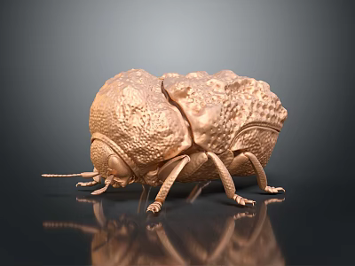 Modern sculpture beetle scarab insect 3d model