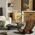 Spacious Duplex Living Room With Built-in Bookshelves Cozy Sofa Sunlight And Large Windows