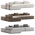 Modern Three Seater Sofa With Comfortable Cushions And Stylish Armrests Design 3d model