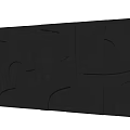 Modern Minimalist Black Wall Decor With 3D Geometric Textured Panels 3d model