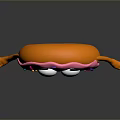 Cute Pink Cartoon Donut With Colorful Sprinkles Smiling Face And Orange Arms Legs
