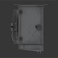 Industrial Air Conditioner Fan With Two Fans And Metal Casing On Black Background