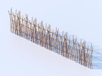 Rustic Woven Branch Garden Fence Decorative Ornament For Outdoor Landscape Design 3d model