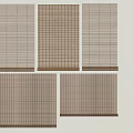 Brown Venetian Blinds with Different Textures Multiple Panels on Light Background
