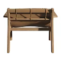 Modern Leisure Chair With Wooden Frame Armrests Brown Cushion And Fabric Seat