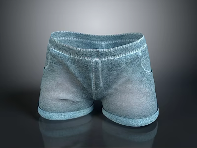 Casual Comfortable Shorts With Elastic Waist Soft Fabric And Pockets 3d model