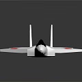 White Model Airplane with Red Yellow Star Patterns and Round Emblem on Tail 3d model