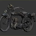 Vintage Classic Motorcycle With Leather Seat Old Style Headlight And Retro Design