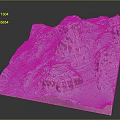 Snowy Mountain Terrain 3D Model With Snow Covered Peaks And Rocky Ridges