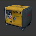 KIPOR Yellow Portable Generator With 2500W Power Output Control Panel And Wheels 3d model