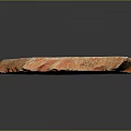 Natural Orange Stone with Grid Surface Scratches and Wood Material in Raw State