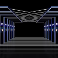 Event Passage Displaying Years Decorated With Blue Lines Multiple Door Frames And Screen