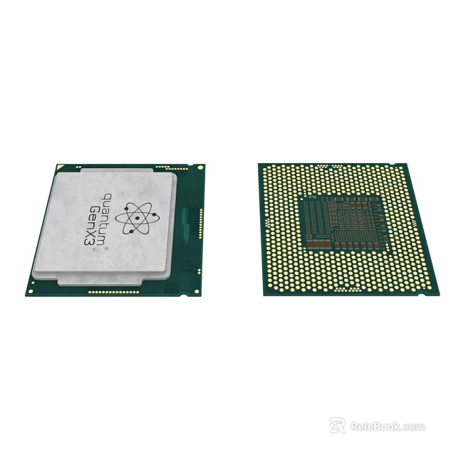 Superior Electronic CPU Chip Featuring Front Back View And Pin Grid Array 3d model 