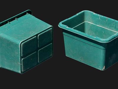 Green Plastic Square Storage Bins Ideal For Home Organizing And Storage 3d model