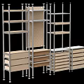 Multifunctional Storage Shelving Unit With Metal Frame Wooden Shelves Drawers And Pegboard
