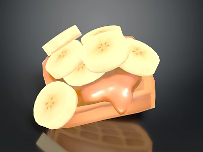 Banana Chocolate Cake Cake Birthday Cake 3d model