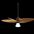 Modern Ceiling Cooling Fan with Wooden Blades and Integrated Light Fixture Design