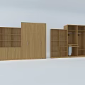 Wooden Wardrobe Storage Design With Closed Doors Open Shelves And Hanger Rod