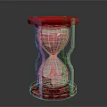 Red Framed Hourglass With Transparent Glass And Red Sand Metal Stand