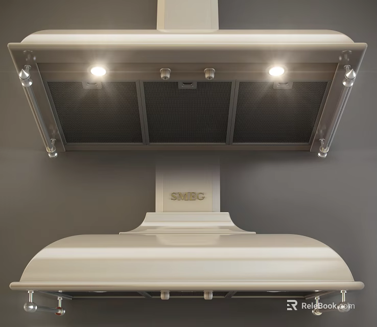 Modern Kitchen Range Hood Appliance With Built In Lights Filters And SHARP Design 3d model 