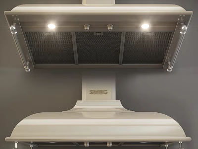 Modern Kitchen Range Hood Appliance With Built In Lights Filters And SHARP Design 3d model