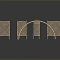 Golden Interior Decorative Screens And Arches With Intricate Laser Cut Patterns