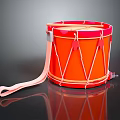 Vibrant Orange Drum Design With Red Rim Strap And Reflective Surface